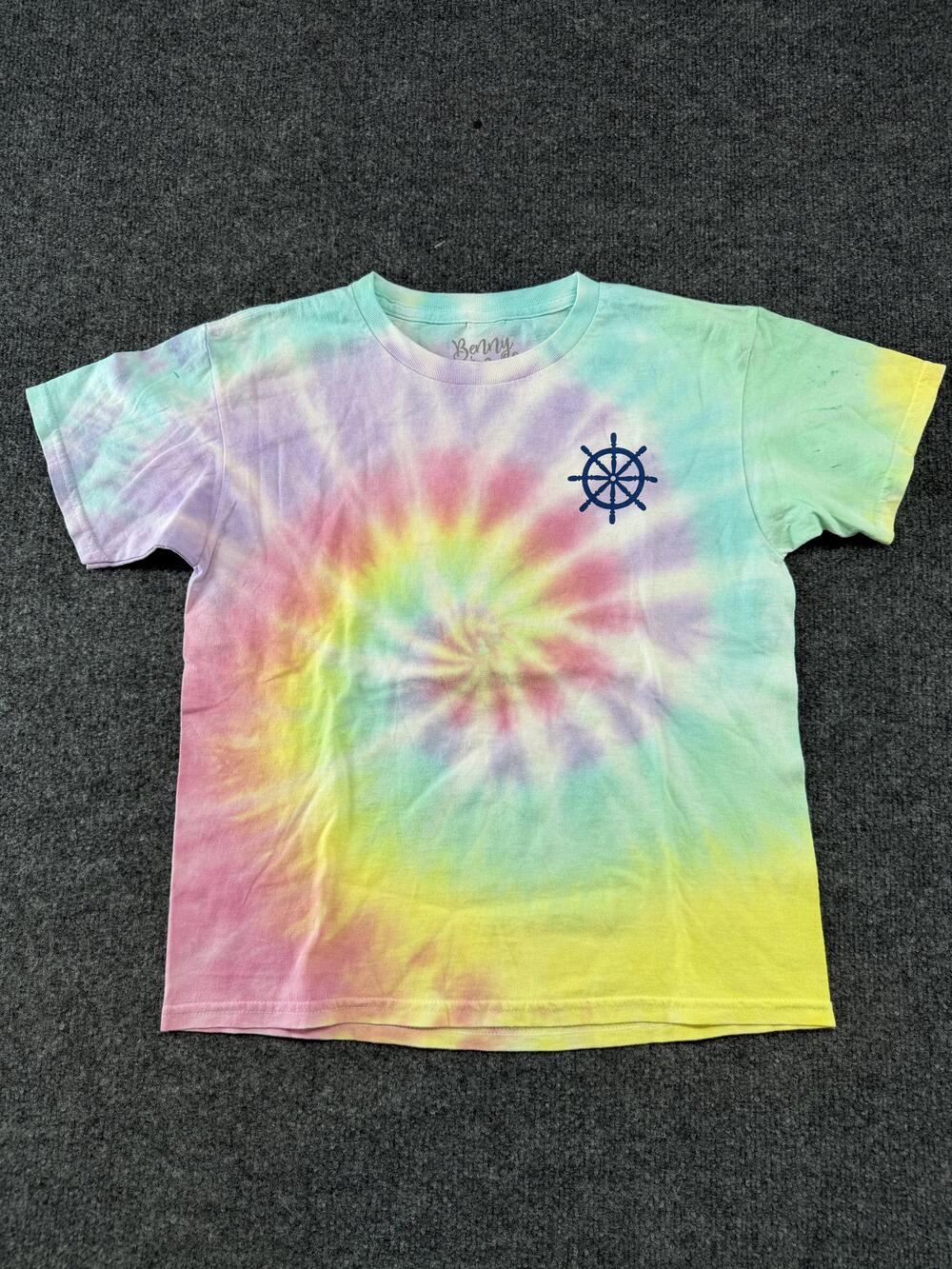 Benny & Belle Shirt Girls M Multicolor Tie Dye Salty Air Not A Care Nautical